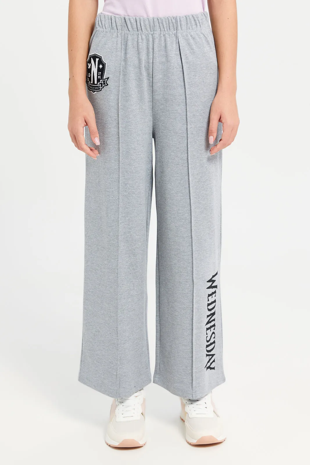 Senior Girls Grey Wednesday Wide Leg Pants