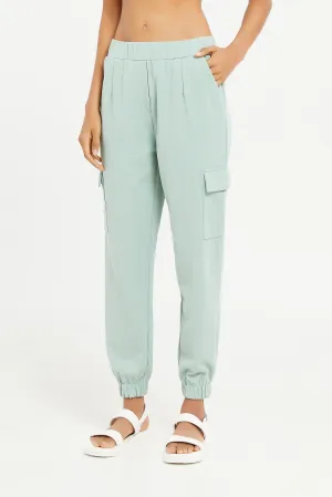 Senior Girls Mint Cargo Pocket Pants