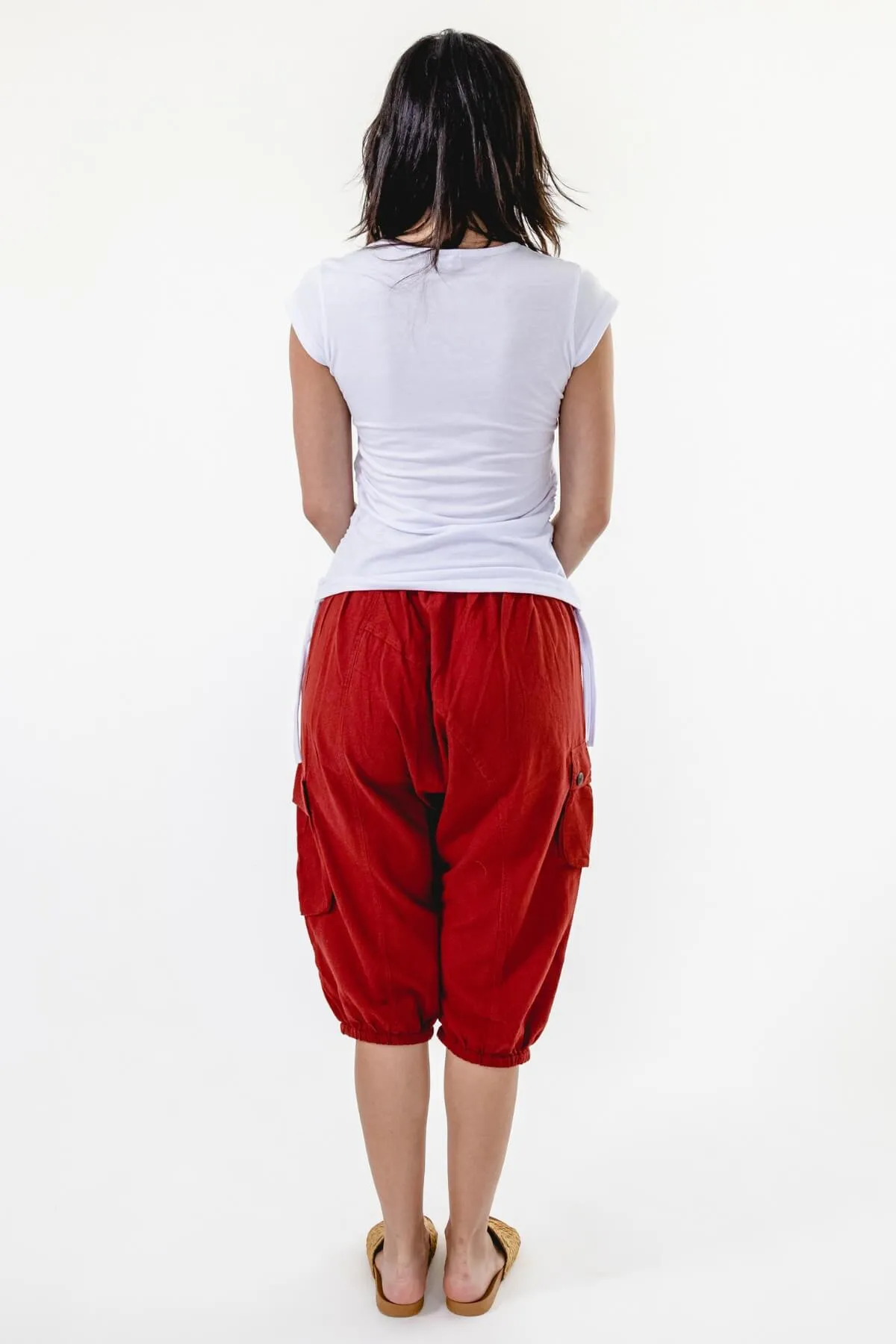 Short Drop Crotch Pants - Rust