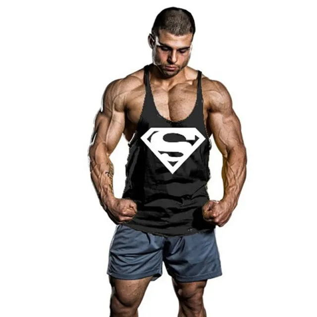 Skull Bodybuilding Stringer Tank Tops men Stringer Shirt Fitness Tank Top Men Gym sleeveless hoodies Cotton Vest Free shipping