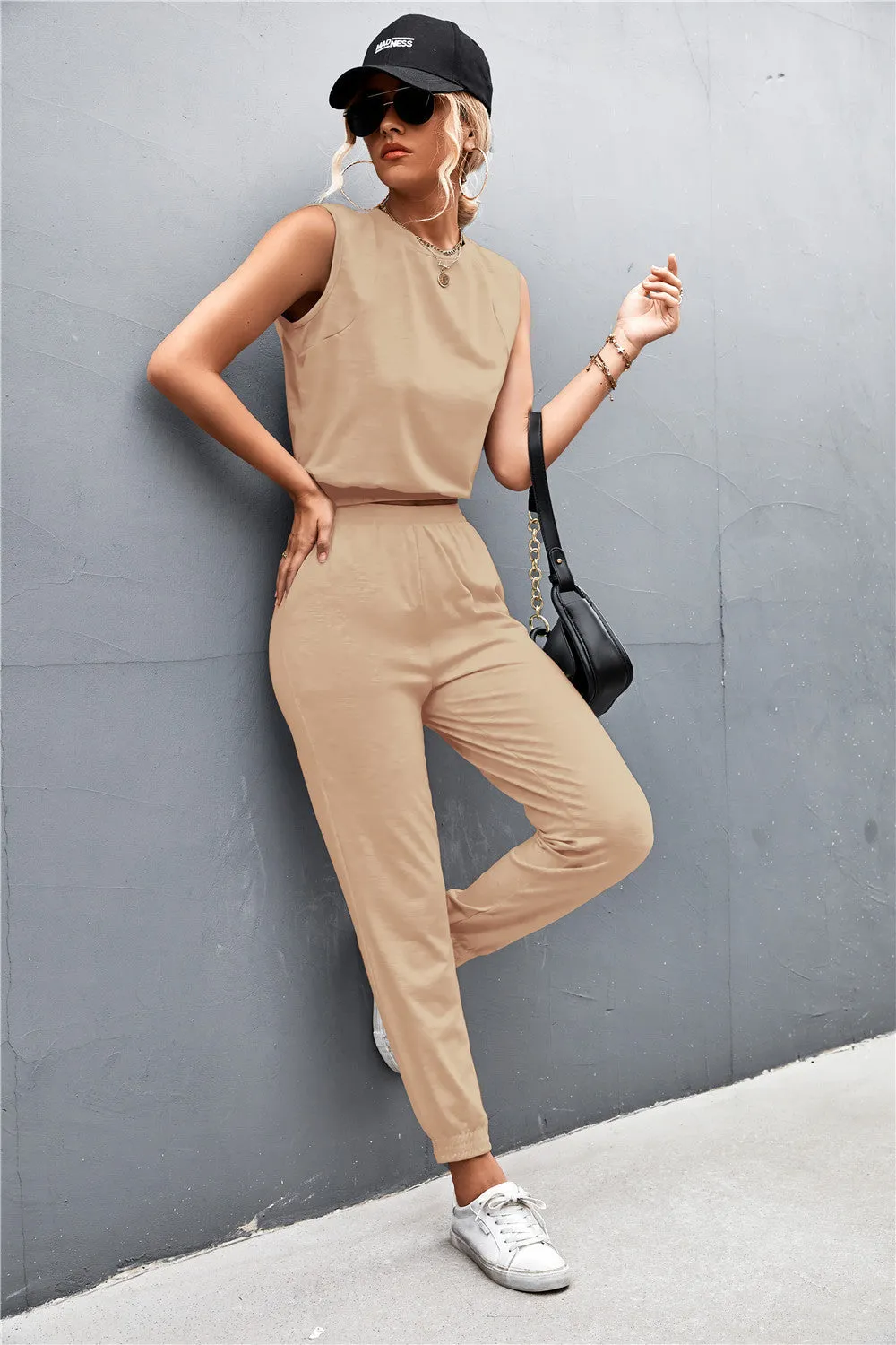 Sleeveless Top and Joggers Set - 5 colors