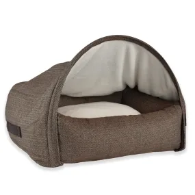 Snuggle Cave Pet Bed - Brown Herringbone