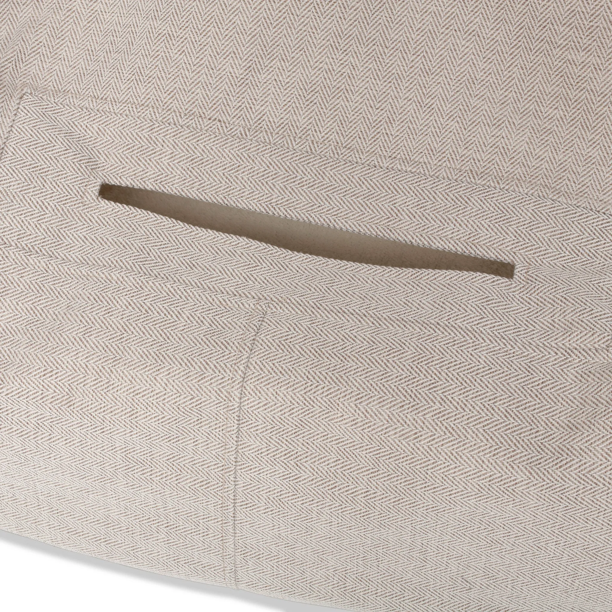 Snuggle Cave Pet Bed - Cream Herringbone