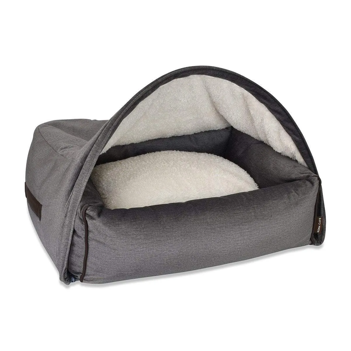 Snuggle Cave Pet Bed - Graphite Grey Velvet