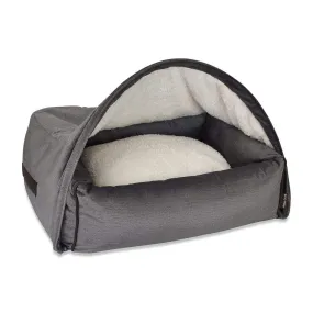 Snuggle Cave Pet Bed - Graphite Grey Velvet