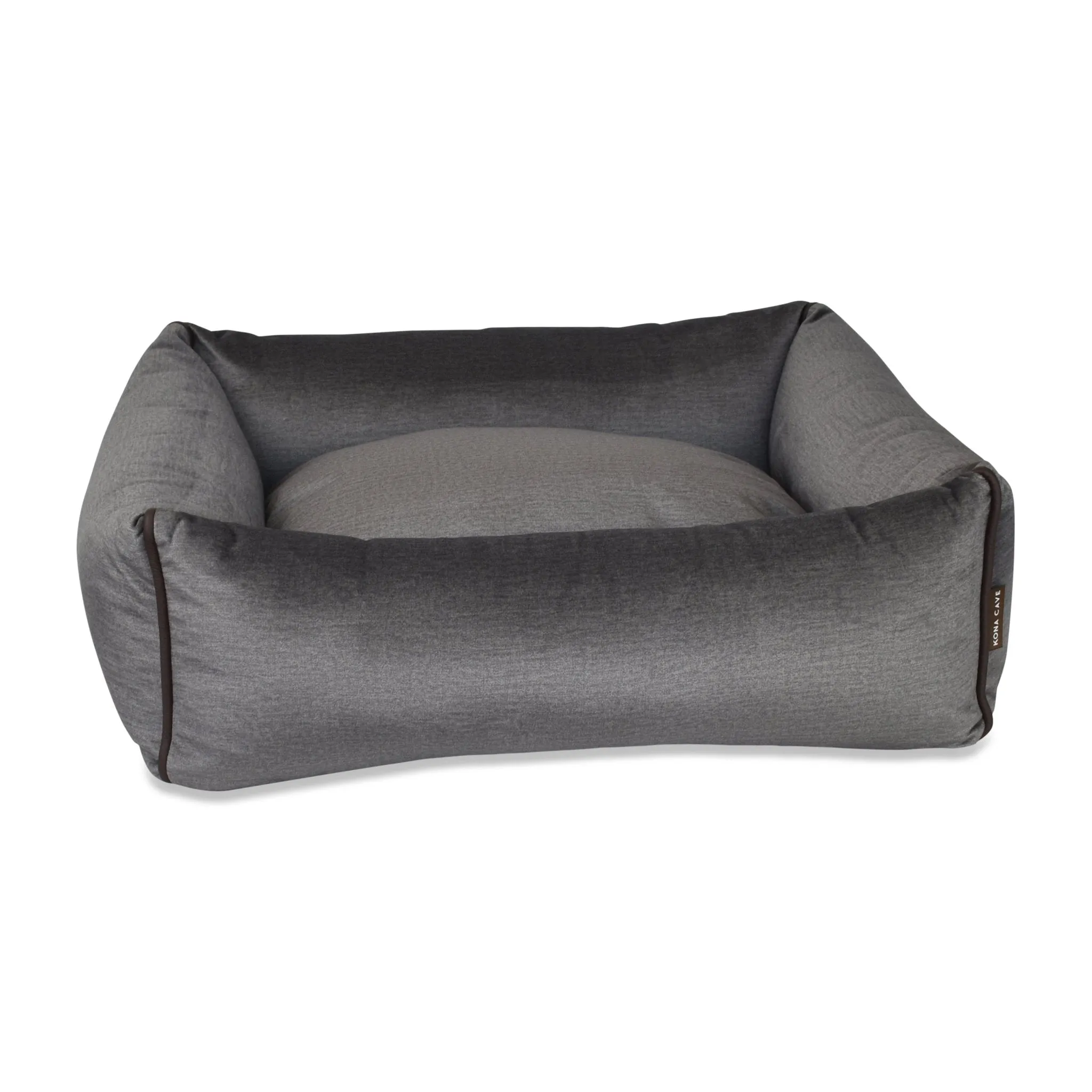 Snuggle Cave Pet Bed - Graphite Grey Velvet