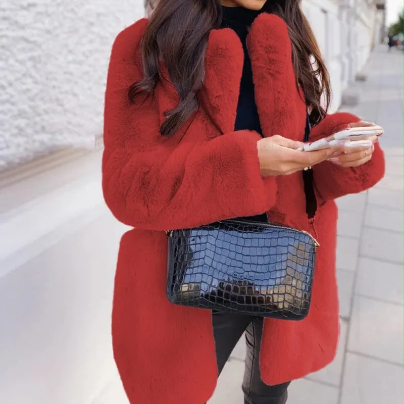 Soft and Warm Stylish Faux Fur Coat for Winter