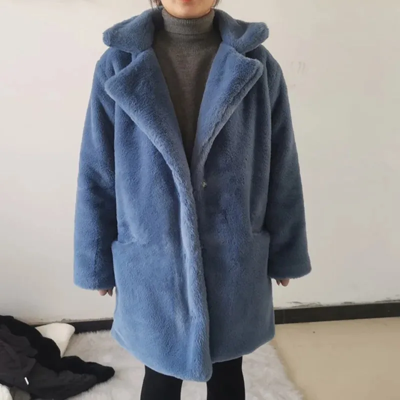 Soft and Warm Stylish Faux Fur Coat for Winter