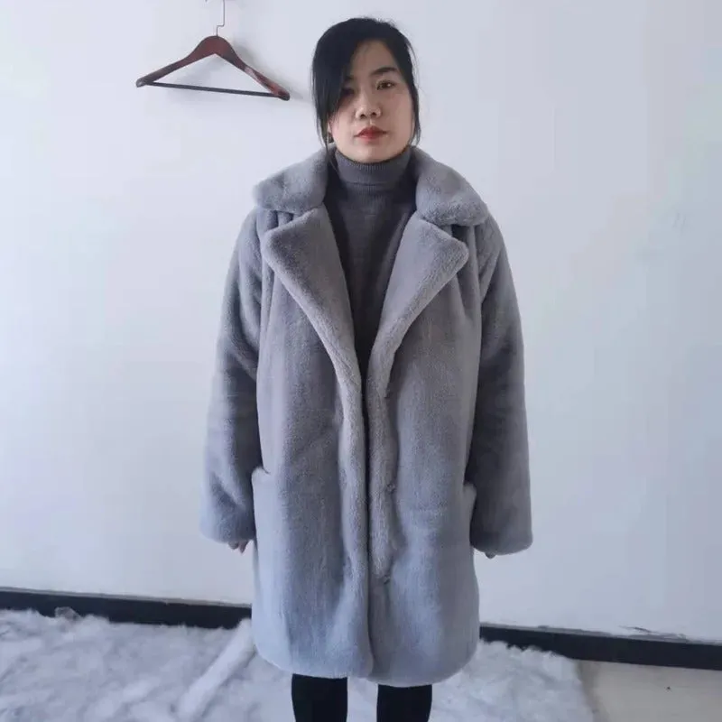 Soft and Warm Stylish Faux Fur Coat for Winter