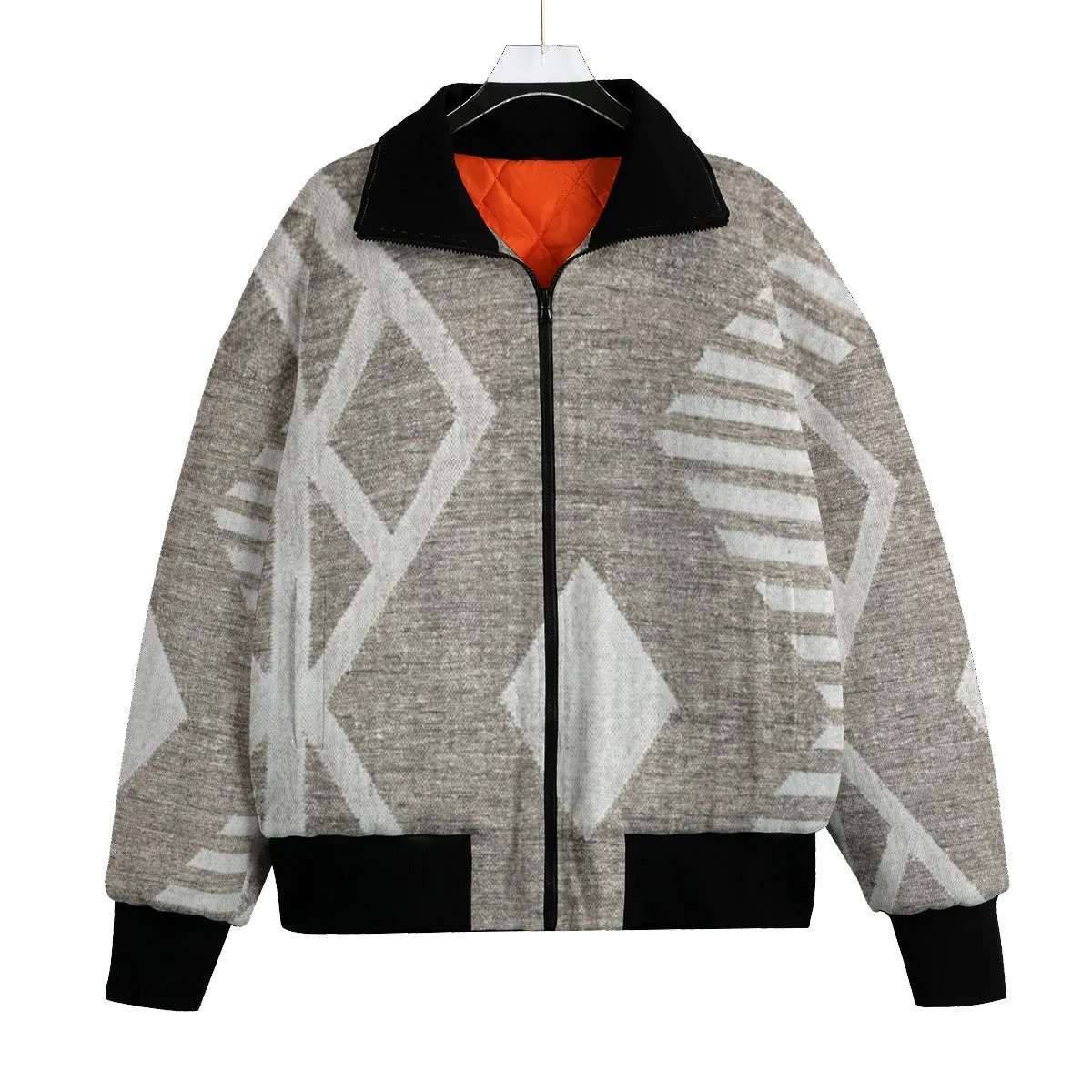 Southwestern Bomber Jacket Unisex Knitted Fleece - Desert Cascade