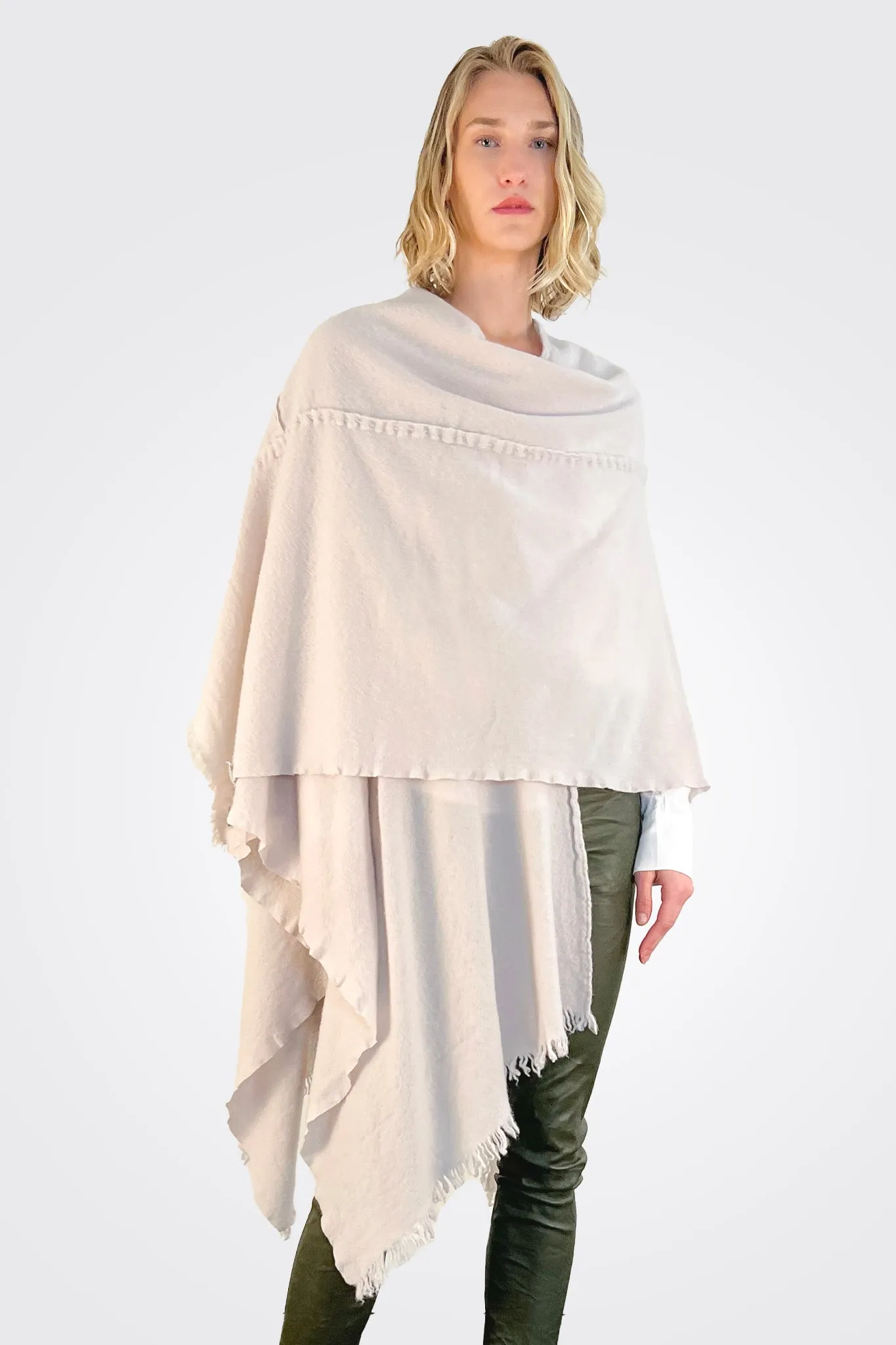 Stitch Detailed Poncho - Desert