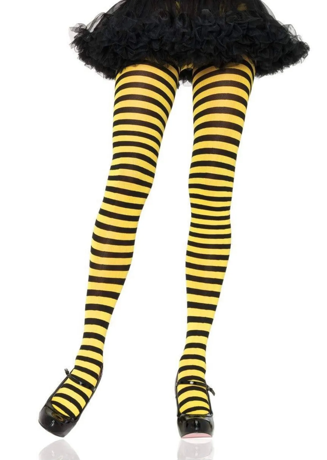 Striped Tights in Black & Yellow