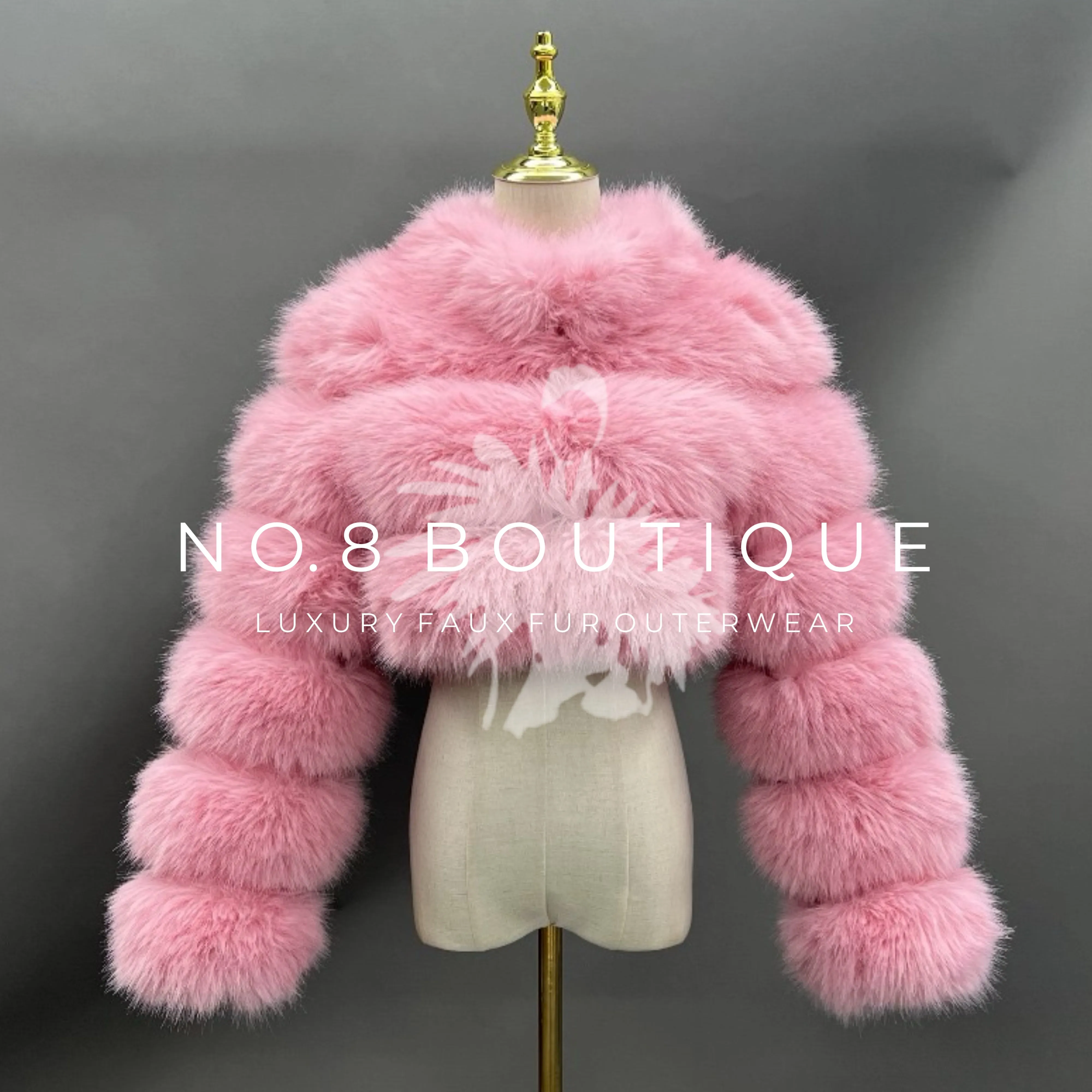 Super Cropped Collar Faux Fur Jacket