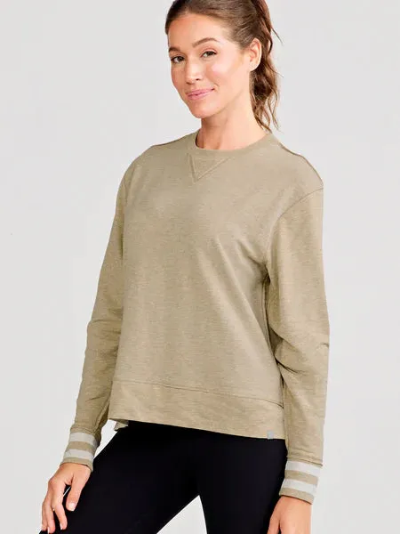 tasc Performance Women's Clubhouse  French Terry Sweatshirt in Desert Heather