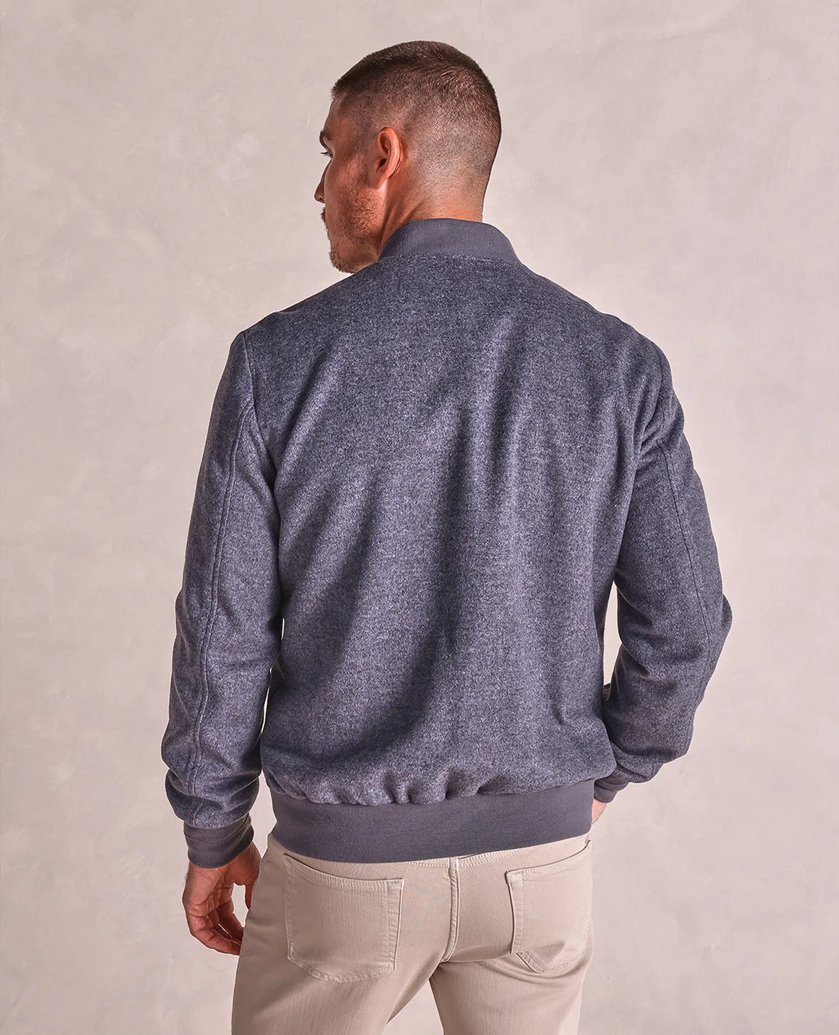 The Bristol - Wool/Cashmere Bomber Jacket - Grey