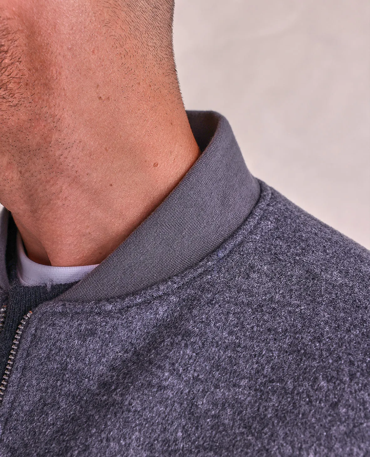 The Bristol - Wool/Cashmere Bomber Jacket - Grey