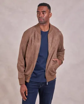 The Drake - Microsuede Bomber Jacket - Espresso