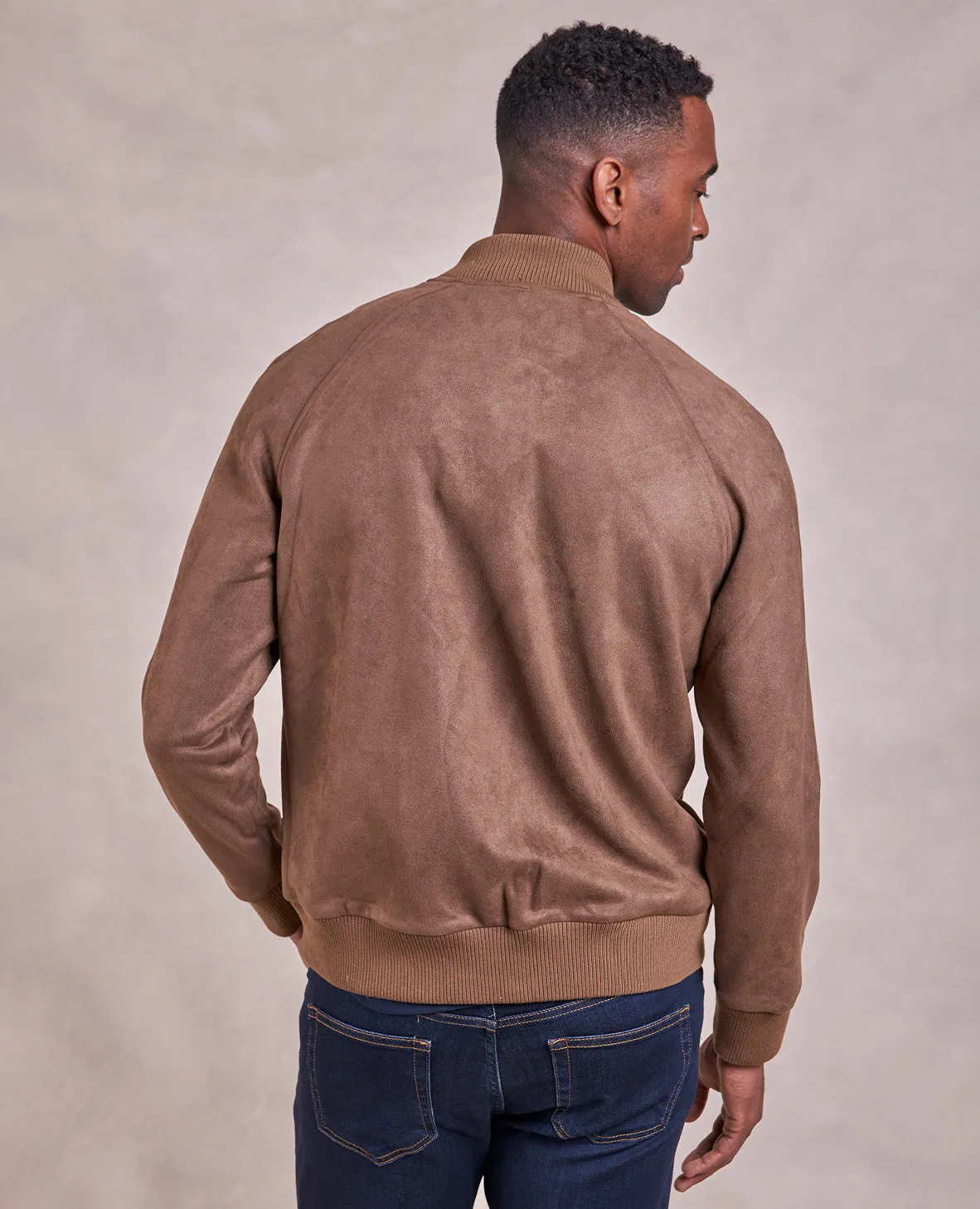 The Drake - Microsuede Bomber Jacket - Espresso