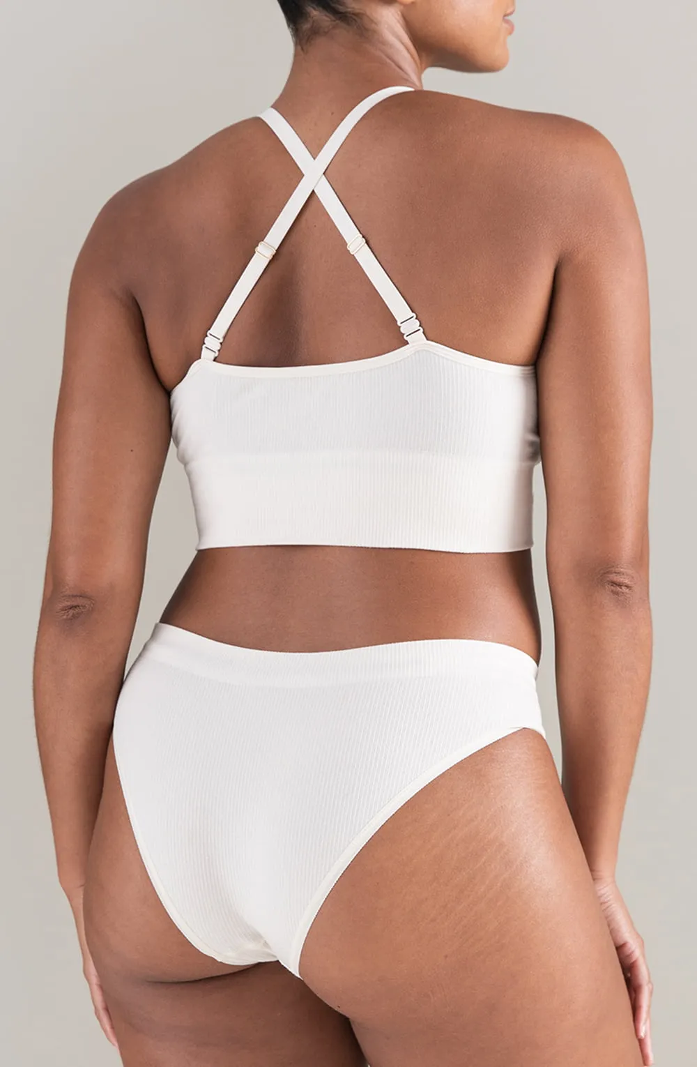 The TENCEL High Leg Brief White Sand