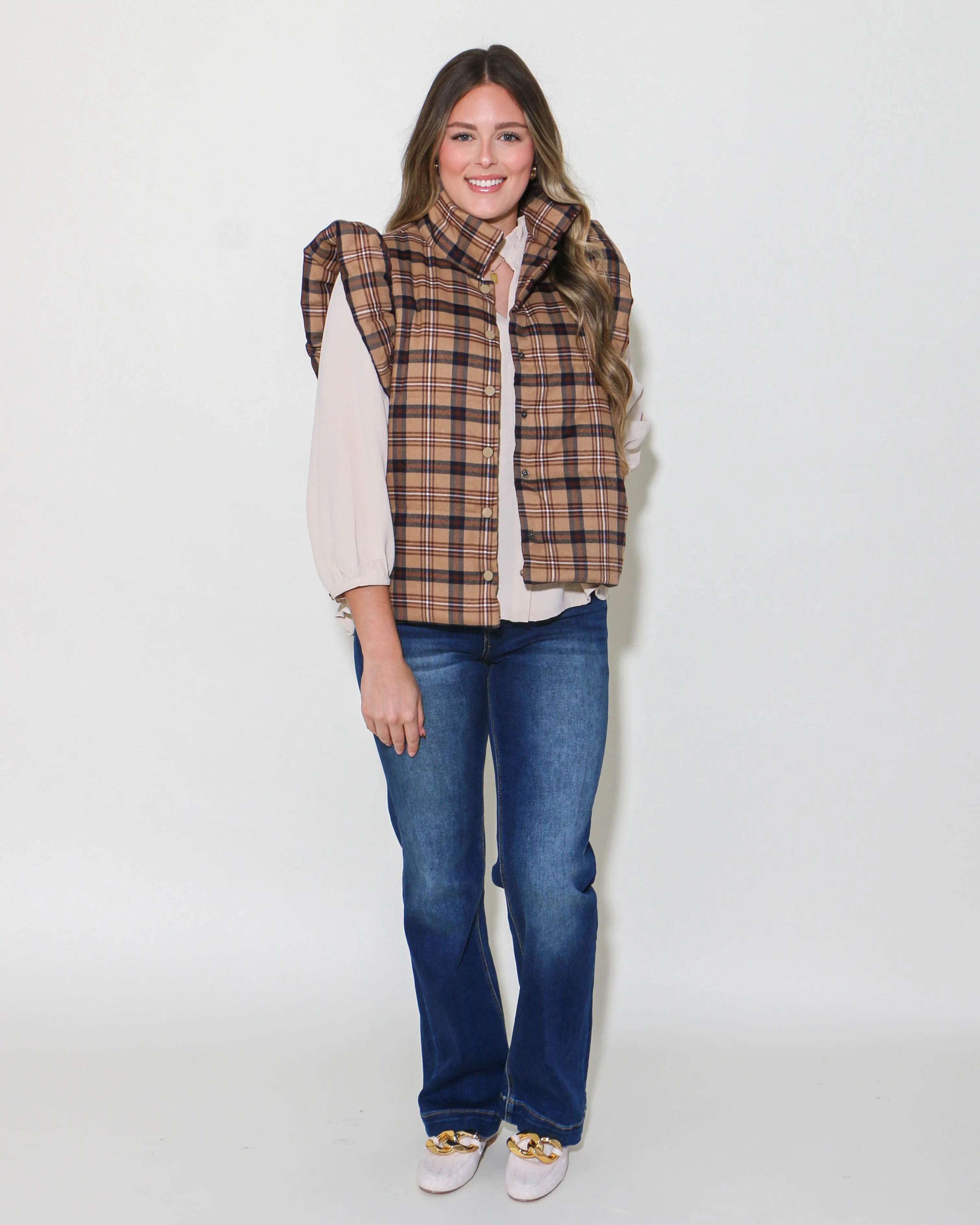 THML Plaid Puffer Vest