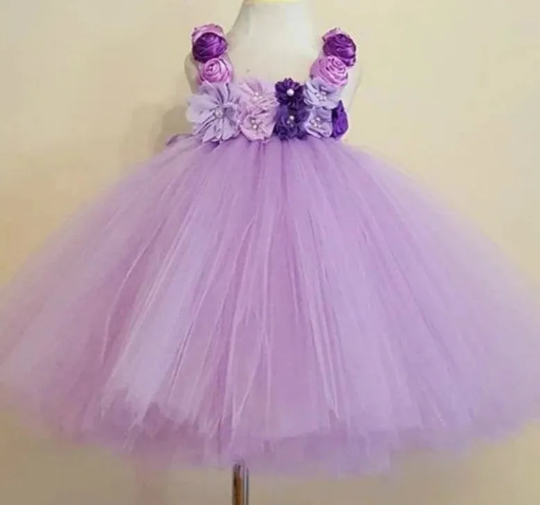 Tulle Chiffon Flower Girl Bridesmaid Birthday Party Dress