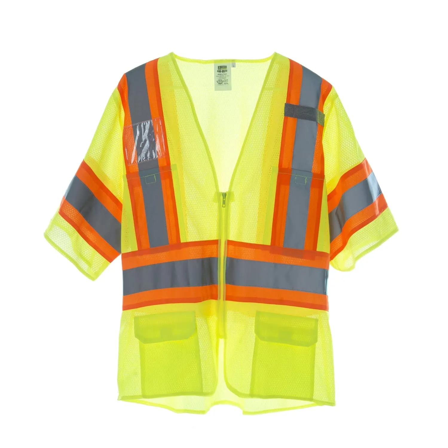 Type R, Class III, Contrasting Reflective Tape, High-Visibility Mesh Safety Vest