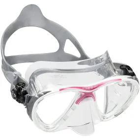 Used Cressi Big Eyes Evolution Crystal Adult Size Scuba Mask-White Pink