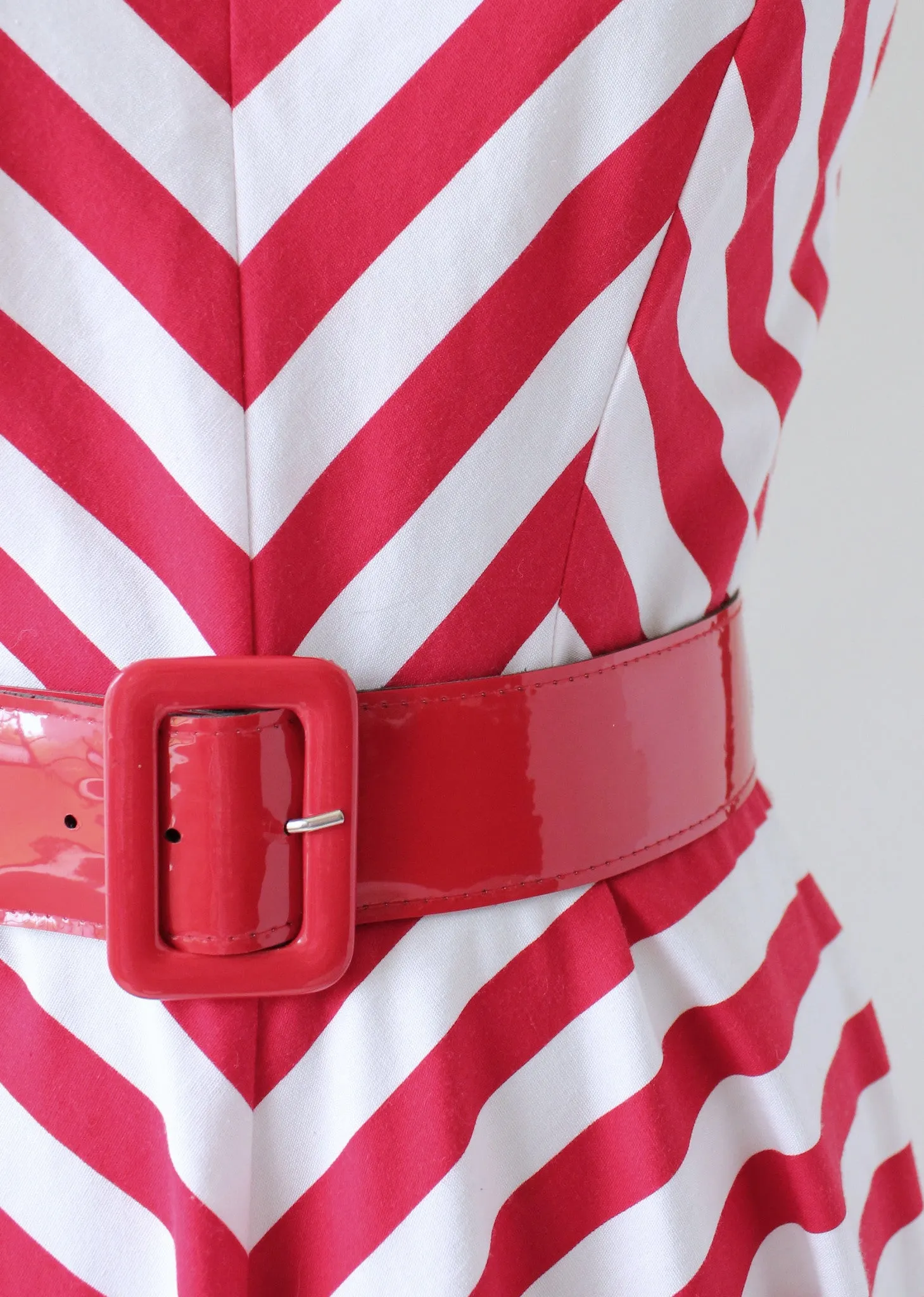 Vintage 1980s Red and White Striped Sundress