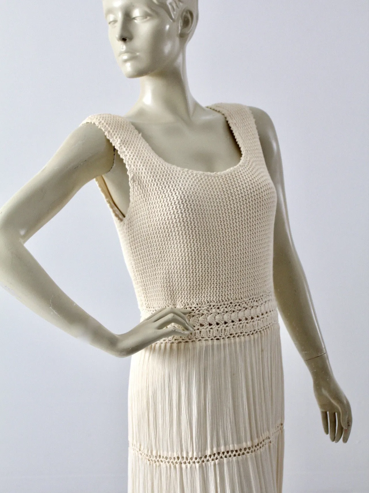 vintage 70s crotchet maxi dress