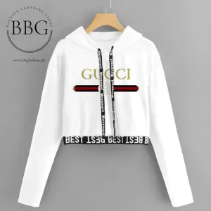 White Gucci Crop Top Pullover