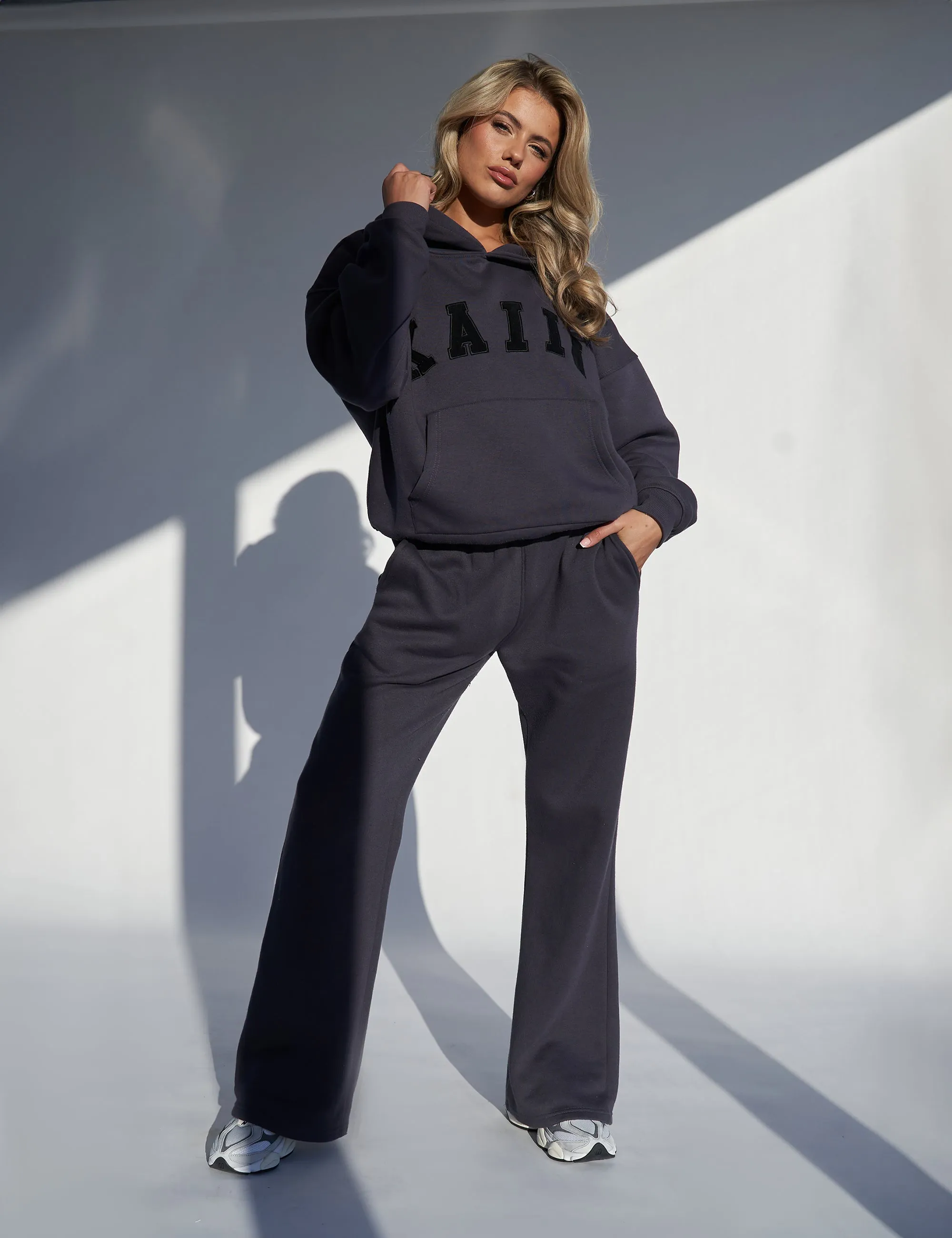 Wide Leg Sweat Pants Dark Grey