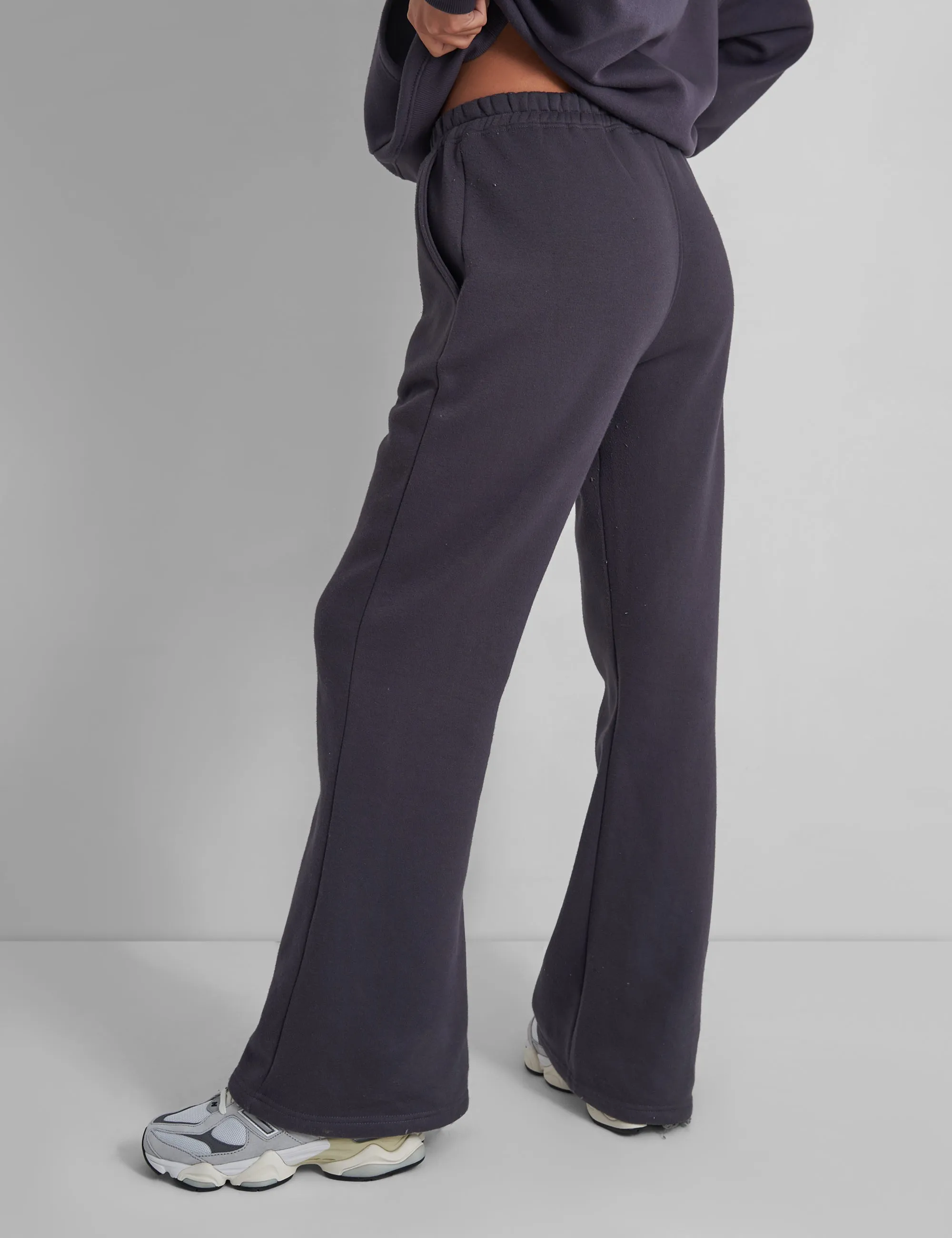 Wide Leg Sweat Pants Dark Grey