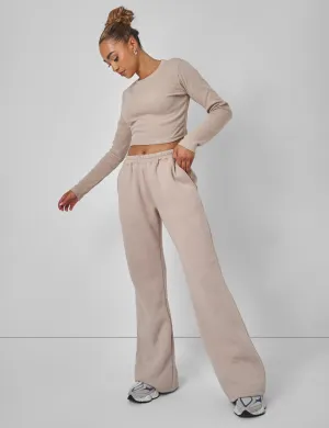 Wide Leg Sweat Pants Stone