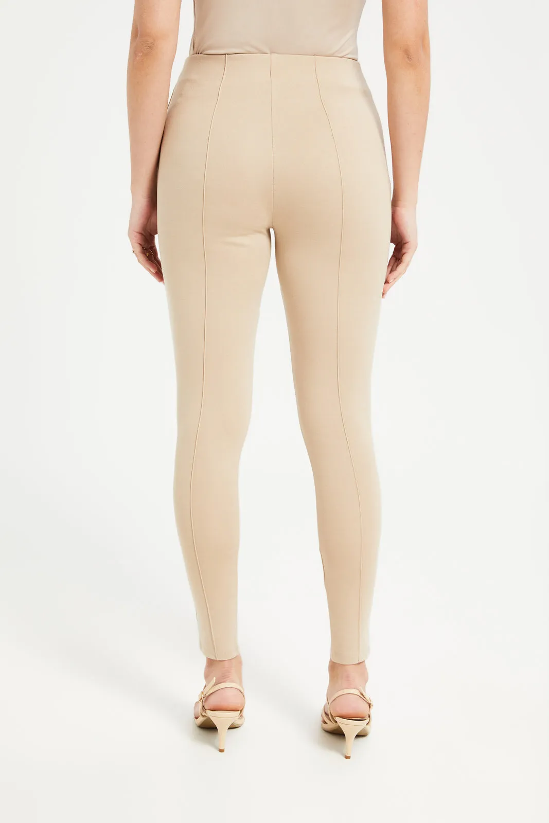 Women Beige Leggings