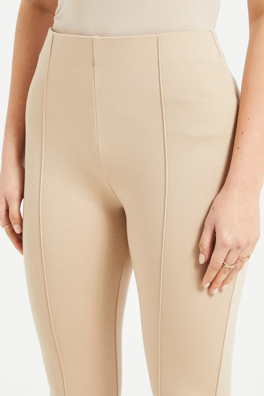 Women Beige Leggings