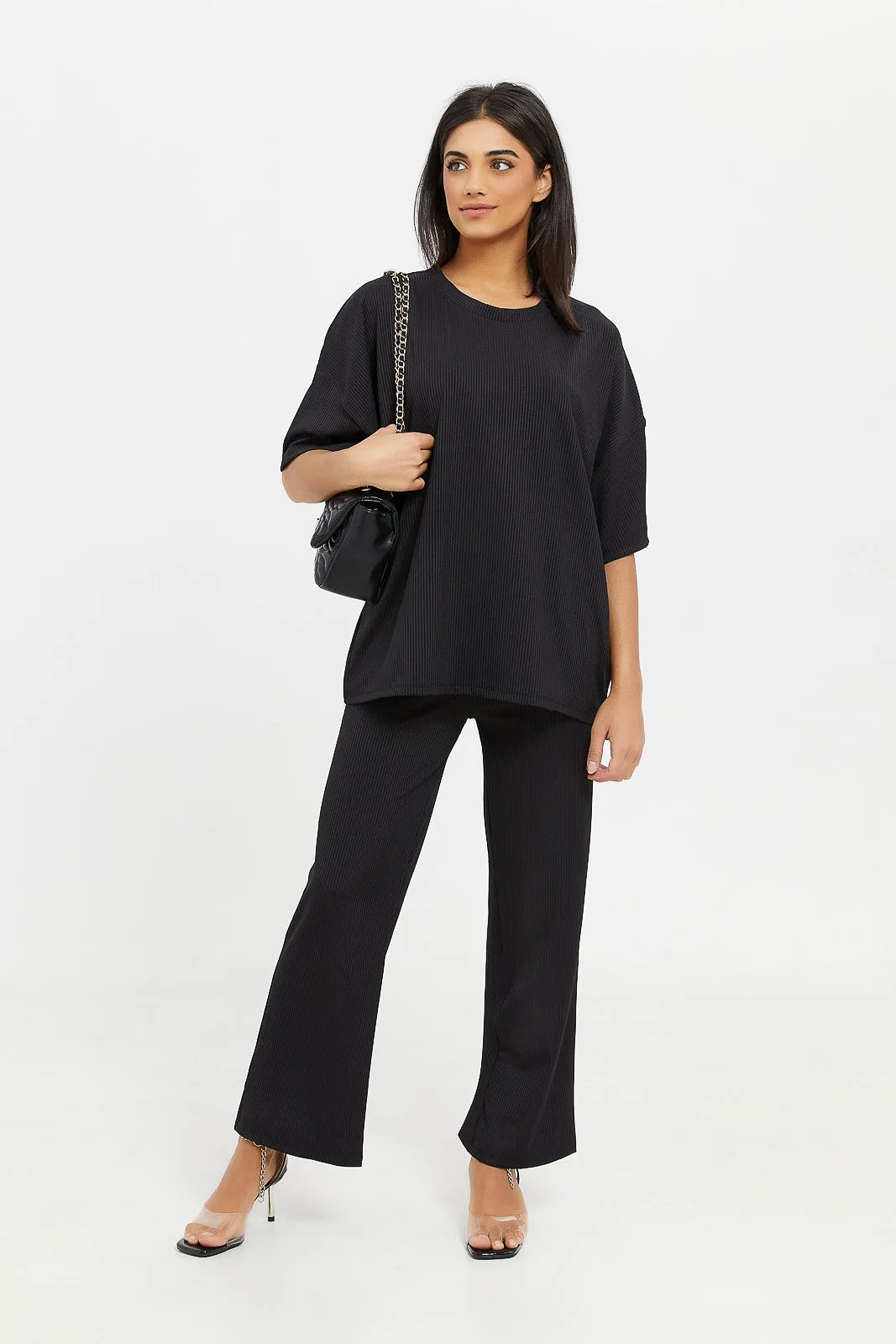 Women Black Straight Leg Trouser