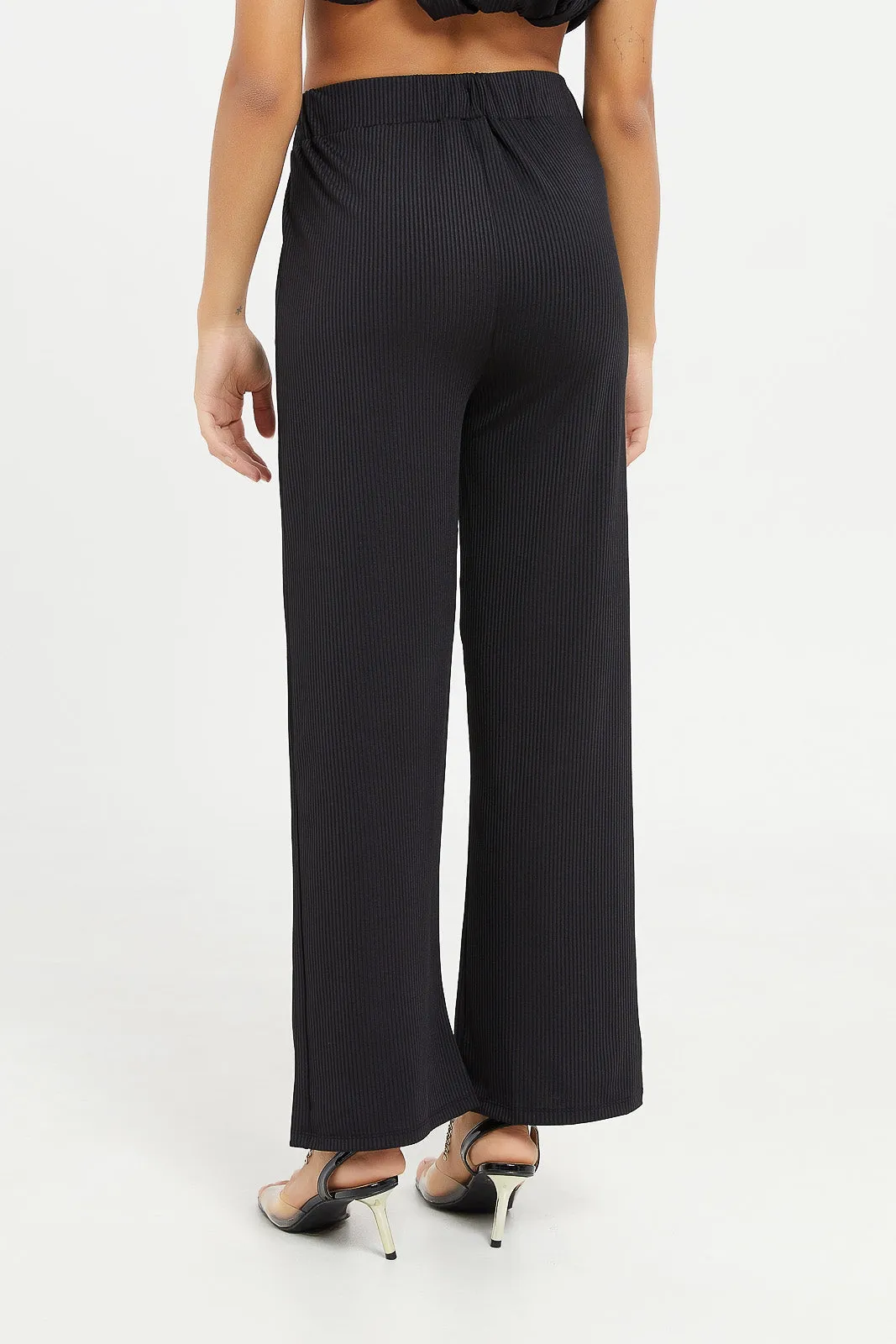 Women Black Straight Leg Trouser