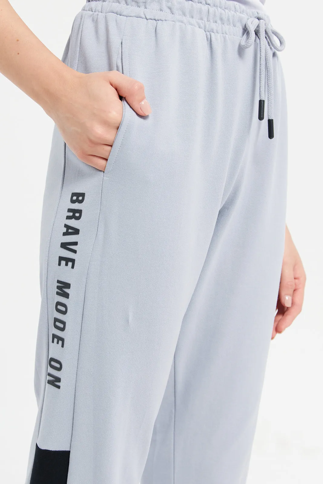 Women Grey Printed Track Pants