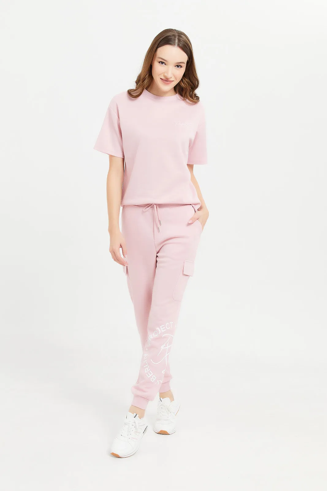 Women Pink Jogger With Utility Pockets