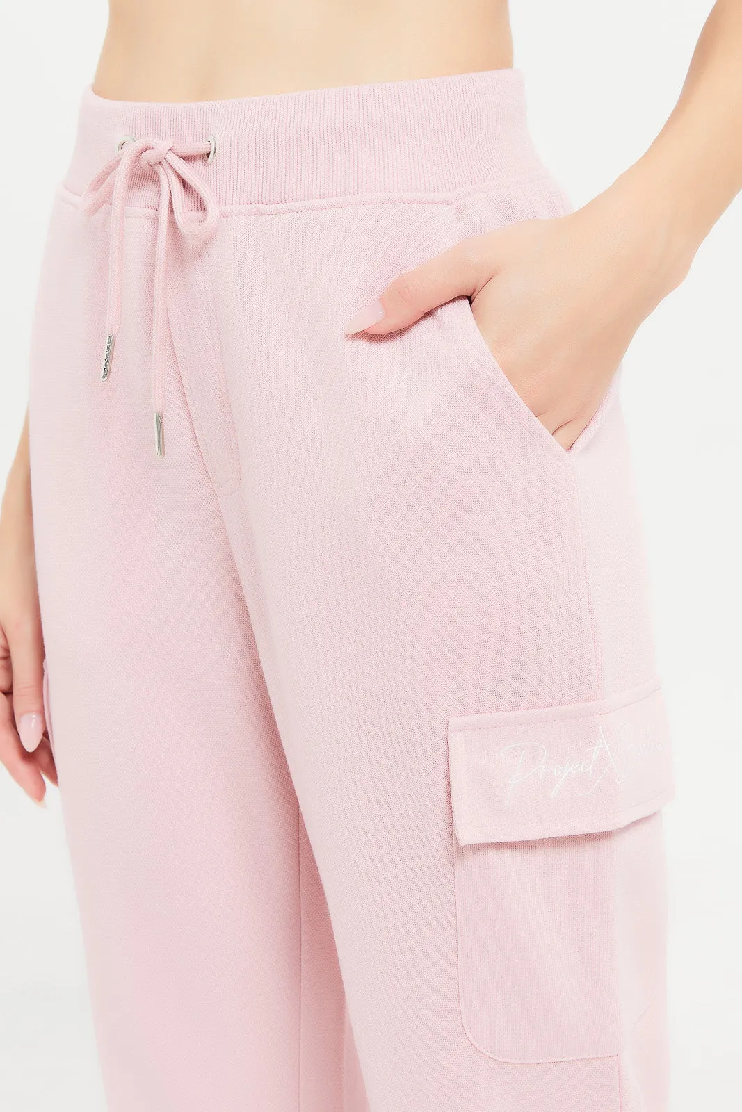 Women Pink Jogger With Utility Pockets