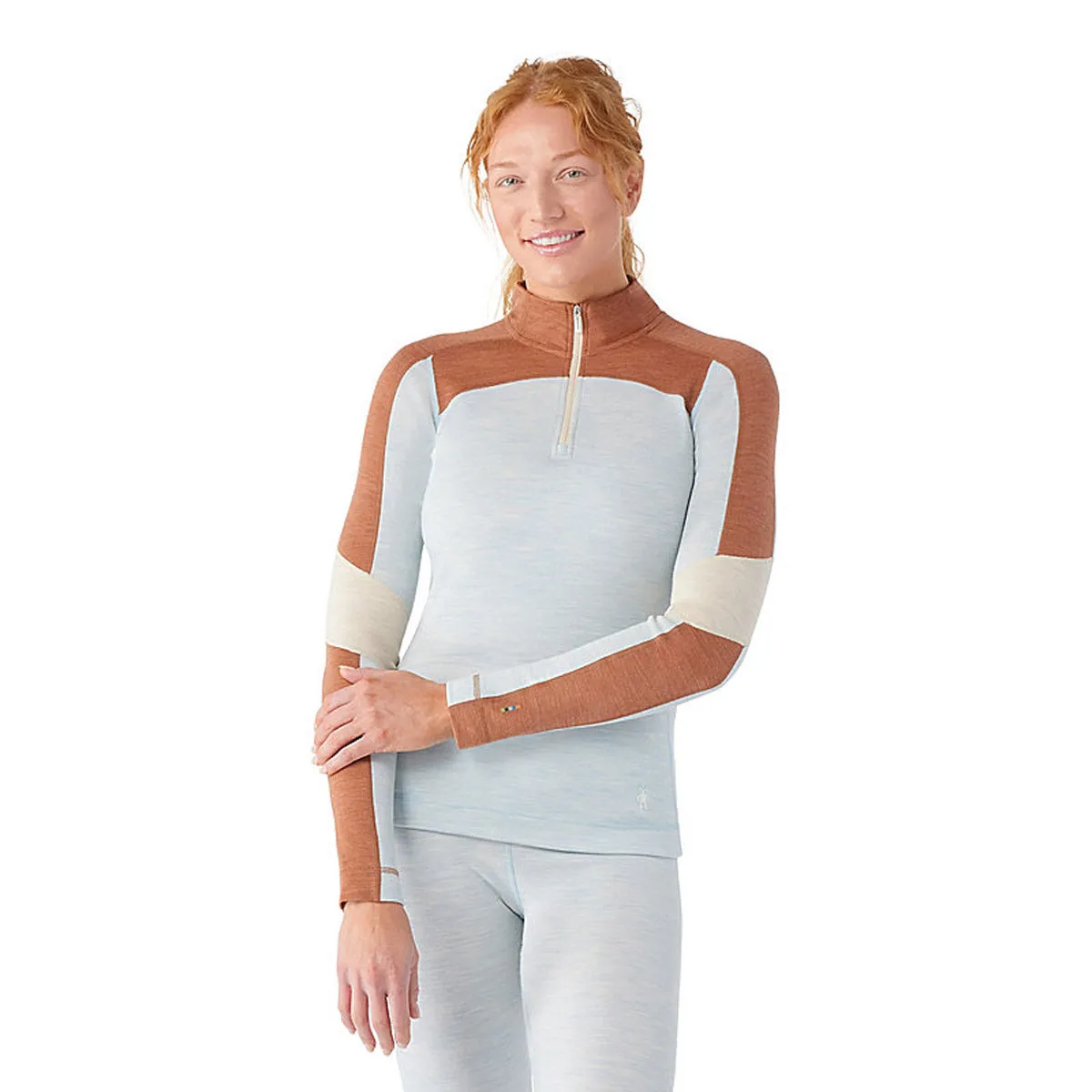 Women's Classic Thermal Merino Base Layer Colorblock 1/4 Zip