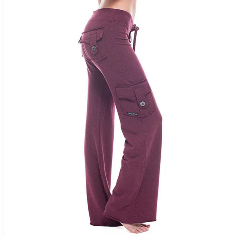 Women's Drawstring Elastic High Waist Casual Fashion Cargo Trousers