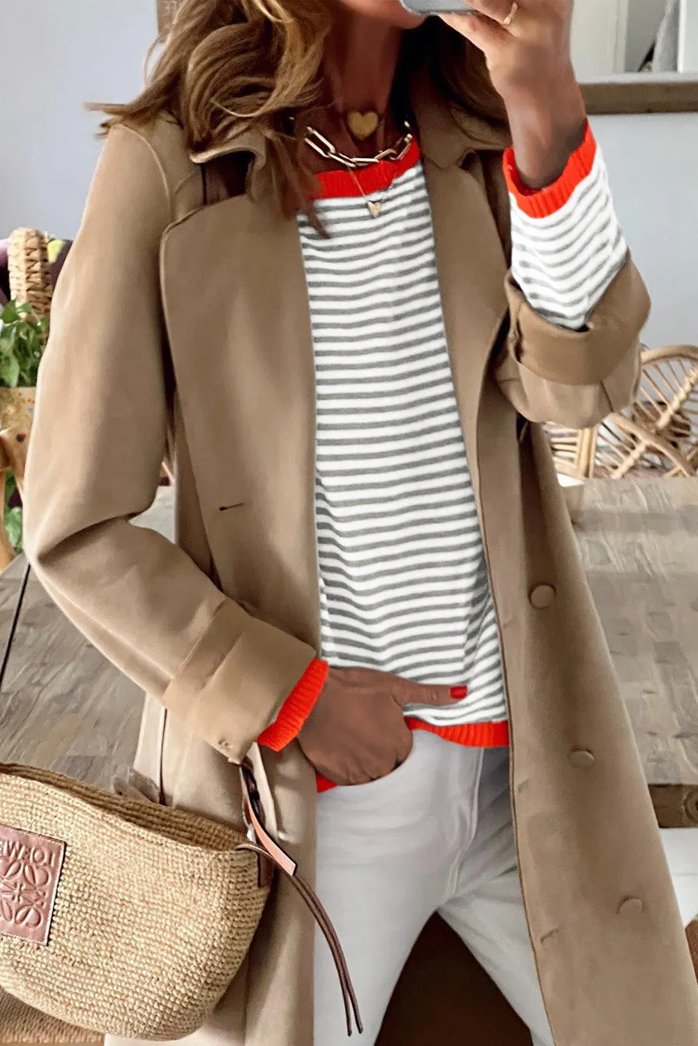 Women's Striped Color Block Sweater Drop Shoulder Relaxed Fit Pullover