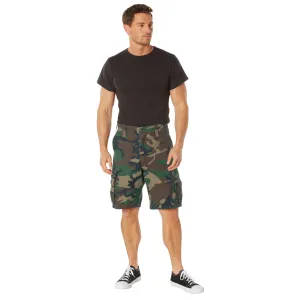 Woodland Camouflage - Military Vintage Paratrooper Cargo Shorts