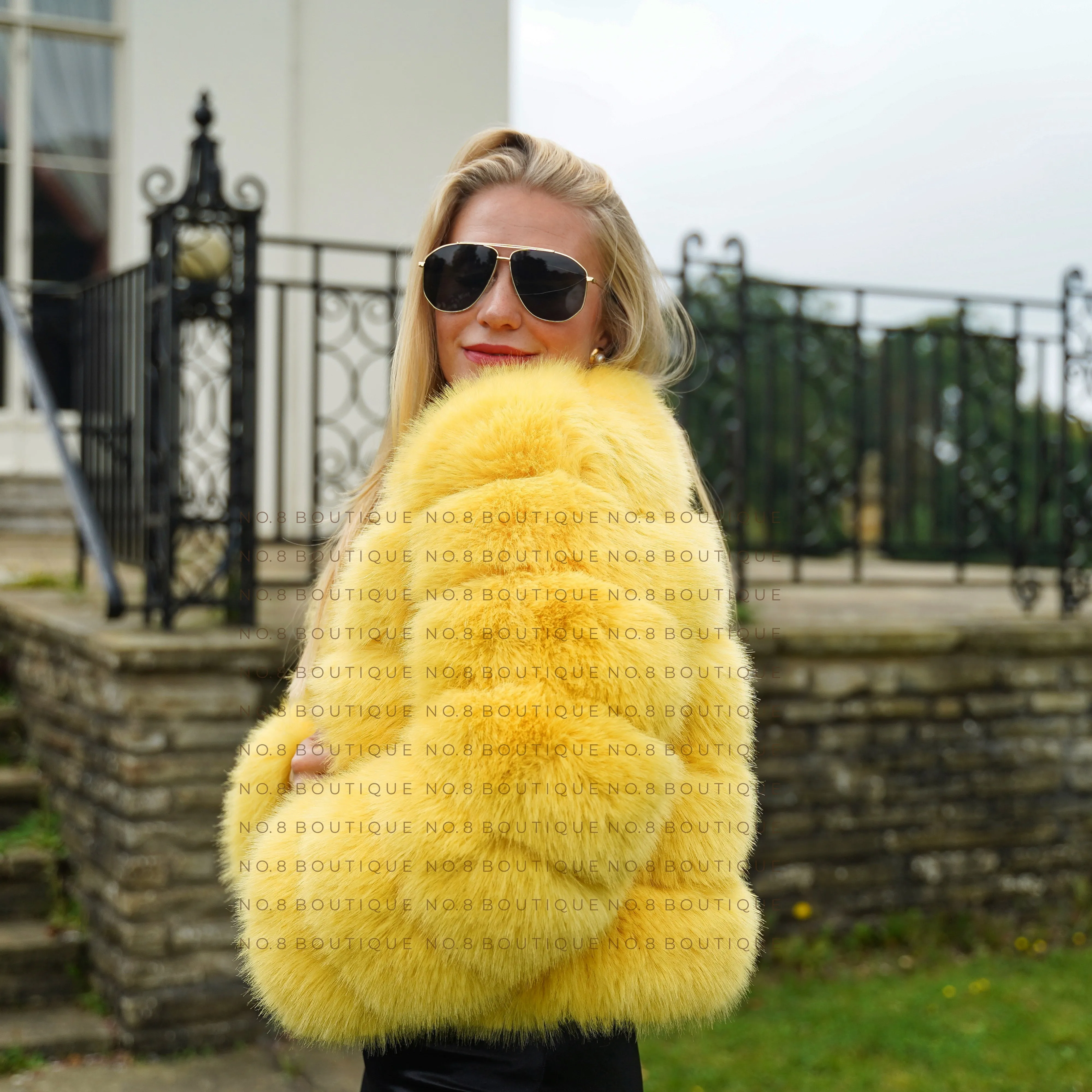 Yellow Faux Fur Jacket