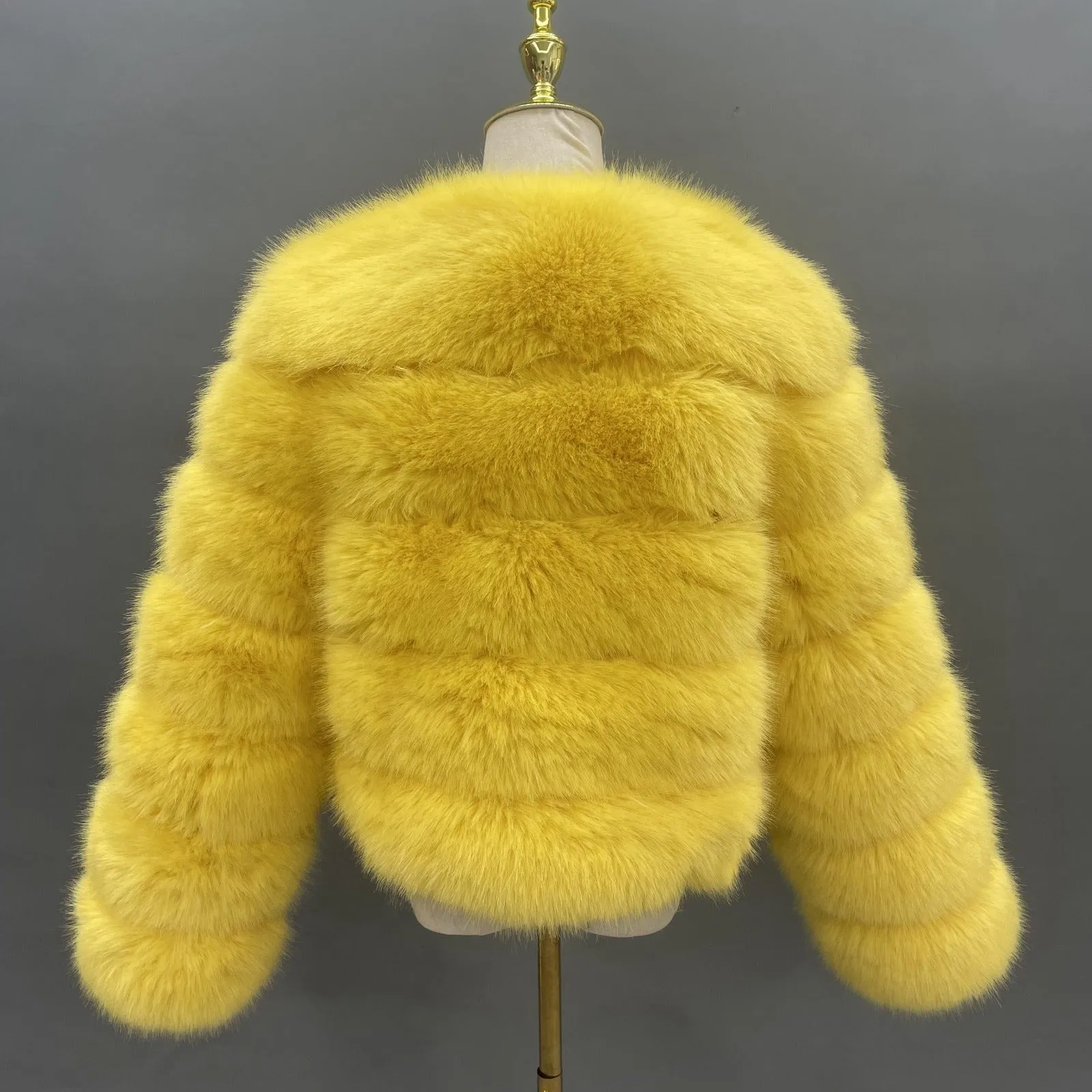 Yellow Faux Fur Jacket