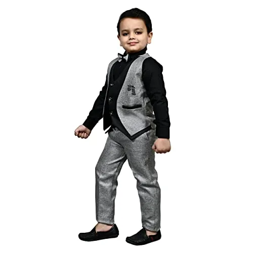 Zolario Boys Clothing Set 3 Piece Dress for Boys, Set of Coat, Pant & Shirt, Ideal for Wedding and Birthday. 4-5 Yrs